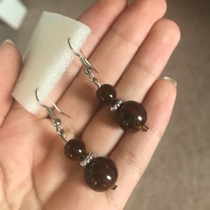 Brown dangling earrings